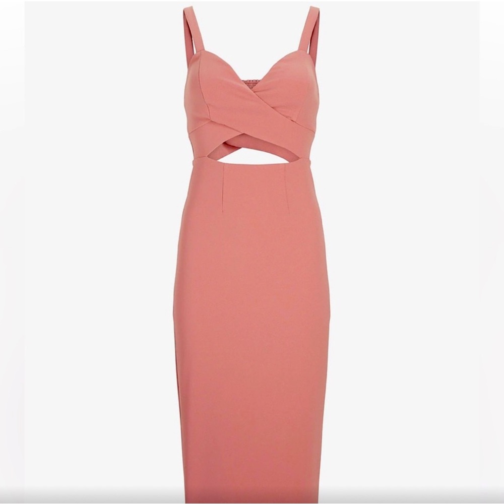 Express pink mauve midi dress